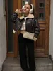 TRAF Womens Bomber Jackets Female Autumn Coats Fashion DoubleFaced Short Windbreaker Woman Long Sleeves Outerwears 240112