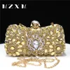 Clutch With s 2023 Women's Gold Bag Diamond Party Handbag Chain Shoulder Wedding Deluxe Dinner Wallet 240111