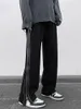 Pantalons pour hommes Streetwear Side Split Zipper Loose Casual Straight Hommes Outdoor Y2K Noir Parachute Long Pantalon 2024
