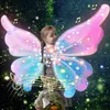 Ailes de papillon féeriques électriques rechargeables avec lumières LED, ailes de papillon mobiles éclairantes avec musique DIY