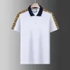 Neues Designer-Poloshirt für Herren in Schwarz und Weiß mit aufgesticktem Alphabet. Luxuriöse Marke aus 100 % Baumwolle, Anti-Falten-Slim-Fit, kommerzielles Temperament, Anti-Pilling