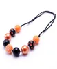 Adjusted Rope Kid Chunky Necklace Orange Black Color Halloween Toddlers Girls Bubblegum Bead Chunky Necklace Jewelry For Children9084023