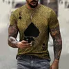 Krótko-rękawoeved t-shirt Kolor 3D Casualna koszulka O Neck T-shirt xxs-6xl poliestrowy tkanina 240111
