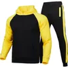 Tute da jogging autunno e inverno per uomo Felpa con cappuccio Pantaloni Tuta casual Abbigliamento sportivo maschile Abbigliamento da palestra Tuta sportiva 240112