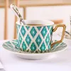 Cups Saucers European Creative Phnom Penh Ceramic Coffee Cup And Saucer Afternoon Tea Set Tray With Spoon Mug Office Home Drinking Utensils