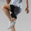 Pantalones cortos para hombre, pantalones cortos atléticos, pantalones deportivos para correr para hombre, pantalones cortos forrados falsos de dos piezas para entrenamiento de baloncesto, pantalones cortos informales L240111