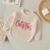 Pullover Suefunskry Newborn Baby Girl Boy Knitted Long Sleeve Autumn Winter Sweater Christmas Letter Print Loose Pullover Casual TopsL2401