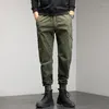 Pantaloni da uomo Moda Multi tasche Cargo da uomo Streetwear Solido elastico in vita Jogging Pantaloni casual da uomo in cotone a lunghezza intera Uomo