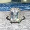 Anelli a grappolo SAIYE Anello di Moissanite quadrato in argento sterling 925 classico di lusso leggero come regalo di gioielli per la festa di fidanzamento delle donne