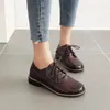 Zapatos de vestir YMECHIC 2024 Otoño Patente Cuero artificial Lace Up Chunky Tacones para mujer Negro Japonés College Ladies Bombas de tacón bajo