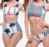 htzyhstore Swimwear Push Up Palm Trees Imprimir Retro Women039s Maiôs de cintura alta com zíper maiô Bechwear Cintura baixa Biquíni2363123