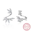 Boucles d'oreilles en argent Sterling 925, fleur de luxe, zircone cubique transparente, pour femmes, bijoux fins de fiançailles et de mariage