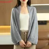 Toutes saisons Pure laine tricoté châle femmes décontracté cachemire écharpe blanc pull femmes plié porter Cardigan châle mode écharpe 240111