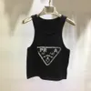 Designer Top Letters Triangle Label paljetter Pool Beach Summer Sleeveless Tank Slim Women's Tops