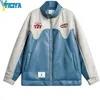 YICIYA leather jacket racing Embroidery blue women coat bomber Korean fashion winter Jackets outfits vintage clothing 240111