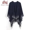 Kashmir vinter varma ponchos och kappor för kvinnor foulard femme sjalar och lindningar strippade pashmina kvinnliga bufanda mujer 240111