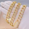 Pass Diamond Tester 12mm Two Row Luxury Shining Jewelry Iced Out Vvs1 Moissanite Cuban Link Chain Necklace