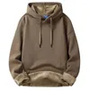 Sudaderas con capucha para hombre, suéter de lana de Color sólido, engrosamiento americano, informal, de gran tamaño, sudadera holgada de invierno, Tops de calle 2024