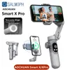 Aochuan Smart X Pro 3axis قابلة للطي مثبتات Gimbalizer مع ملء ضوء الشحن اللاسلكي لكاميرا العمل الهاتف 240111