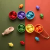 En bois coloré chêne Clip bol tasse trieur ensemble aides pédagogiques Montessori pin jouet éducation sensorielle motricité Fine jeu 240111