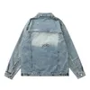 Men's Jackets Vintage Washed Droyed Jeans Jaets Hip Hop Edge Ripped Distressed Denim Outwear Jaets Street Wear Oversize Cloingyolq