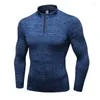 Camisetas de marca para hombre, camisa de compresión para Fitness, camisetas ajustadas de manga larga para culturismo de invierno, camiseta ajustada para gimnasio