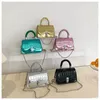 Evening Bags Party Small Square PU Shoulder Chains Hasp Alligator Handle For Ladies 2024 Fashion Bolsa De Ombro Corrente