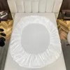 100% egyptisk bomullsfast färgmonterad arkmadrassskydd med allaround elastisk gummiband säng 240112