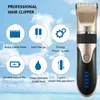 Cortadora de pelo profesional, cortadora de pelo recargable por USB Digital para hombres, corte de pelo, cuchilla de cerámica, maquinilla de afeitar, cortadora de pelo, máquina de peluquero 240111