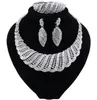 New Nigerian Wedding Woman Accessories Jewelry Set Whole Statement Brand Jewelry Set Dubai Silver Plated Jewelry Set1813005