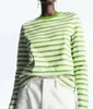 T-shirts rayés à col rond pour femmes, décontractés, manches longues, amples, en coton, printemps automne, 240112