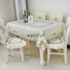 Tafelkleed Tafelkleed Rechthoek Luxe Borduren Kant Tafelkleed Bloem Elegant Tafelkleed Handdoeken Eettafel Stoel Huisdecoratievaiduryd