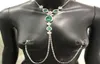 Bijoux de luxe en strass vert pour femmes, sans perçage, Sexy, corps adulte, chaîne de mamelon, collier 9215190, 2020