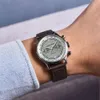 Montre pour hommes chronographe en acier inoxydable étanche VK mouvement à Quartz revêtement AR verre saphir bleu montre pour hommes formelle