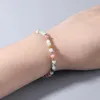 Armreif OAIITE 4mm Rosa Kristall Armband Frauen Natürlicher Mattierter Amazonasstein Reiki Energie Geschenk Schmuck Für Freundin