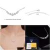 Moissanit Anhänger S925 Silber Schlüsselbein Kette Damen Halskette Verlobung Jahrestag Geschenk Drop Lieferung DHYVF
