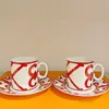 Designer Cups Saucers Set Europe Espresso Cups Bone China Coffee Saucer Set Ceramic Mug Porcelain Tea Cup Cafe Party Drinkware