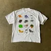 Kvinnors T-shirt 2023 Harajuku Löst passande kortärmad toppgrafisk t-shirt retro medeltida stol mönster tryckt t-shirt överdimensionerad topyolq