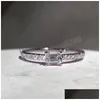 925 Sterling Sier Natural Diamond Ring For Women Wedding Bands Jewelry Gemstone Drop Delivery Dhnoi