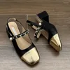 Sandali Punta Quadrata Donna Estate Scarpe Tacchi Alti 2024 Desiner Marca Pantofole Grosse Abito Elegante Pompe Zapatos Femme Presentazioni Aziende Produttrici Giochi