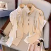 Damesblouses Franse stijl Elegant opstaande kraag Effen Kleur 2024 Winter Dames Casual Chic Lange mouw Chiffon Dunne shirts Top-1