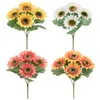 Fiori decorativi Simulazione Fiore Girasole Stile pastorale El Decorazione di nozze Ornamenti Bouquet finto all'aperto All'ingrosso