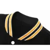 Tendência americana costura uniforme de beisebol juventude bordado jaqueta solta para homens carta listrado colarinho à prova de vento roupa de casal 240112