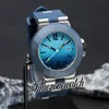 Nouveau 44mm Aluminium 103815 Automatique Montre Pour Homme Marqueurs De Bâton Cadran Gradation Bleu Boîtier En Acier Bracelet En Caoutchouc Bleu Montres Pour Hommes Timezonewatch DHTM Z15d