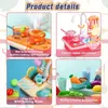 Kids Pretend Play Kitchen Sink Toys With Play Cooking Stove Pot Pan Play Cutting Food Utensils Tableware Accessories Girls Toys 240112