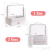 Storage Boxes 1/2 Tier Makeup Organizer Large Capacity Cosmetic Box Desktop Jewelry Nail Der Container For Drop Delivery Dhzvs