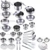 Enfants Simulation Jouer Maison Jouets En Acier Inoxydable Cuisine MINI Ustensiles de Cuisine Casseroles Jouets Alimentaires Miniature Cuisine Outils Ensemble 240112