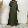 Etniska kläder abaya dubai elegant hijab klänning kalkon kaftan islam för kvinnor arab maxi ramadan vestidos blygsam mantel front blixtlåsare