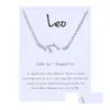 Pendant Necklaces 12 Constellation Zodiac Sign Necklace Horoscope Zircon Korean Jewelry Star Galaxy Libra Astrology Gift With Retail C Dhgoq