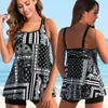 Mulheres Swimwear Tankini 2 Peça Maiô Tamanho Grande 2 Peça Impressão Biquíni Bustos Grandes Frutas Acolchoadas Ternos de Banho Esportes 240112